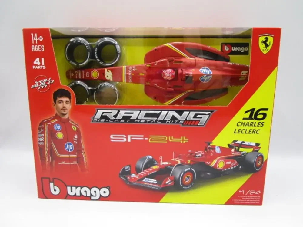 2026 Bburago Racing Ferrari F1 #16 Charles Leclerc 1:24 Die-Cast Metal Kits